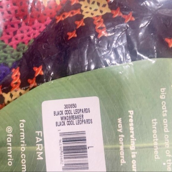 Farm Rio Women’s Black Cool Leopards Windbreaker - Picture 12 of 12